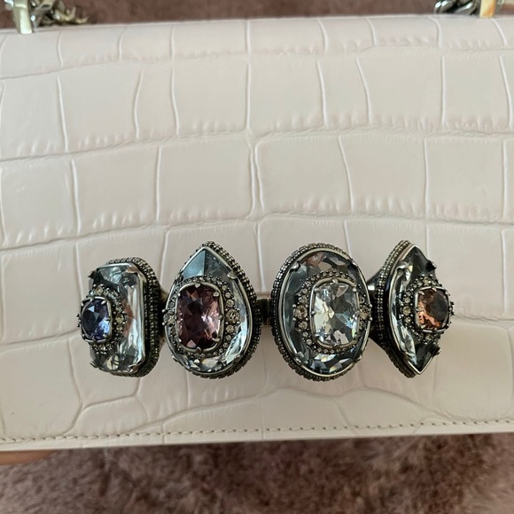 ALEXANDER MCQUEEN
Jewelled pale rose croco satchel - Picture 3 of 6